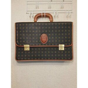 Laptop Bag Vintage Kenzia Italian Leather Hard Body Black Brown Slim